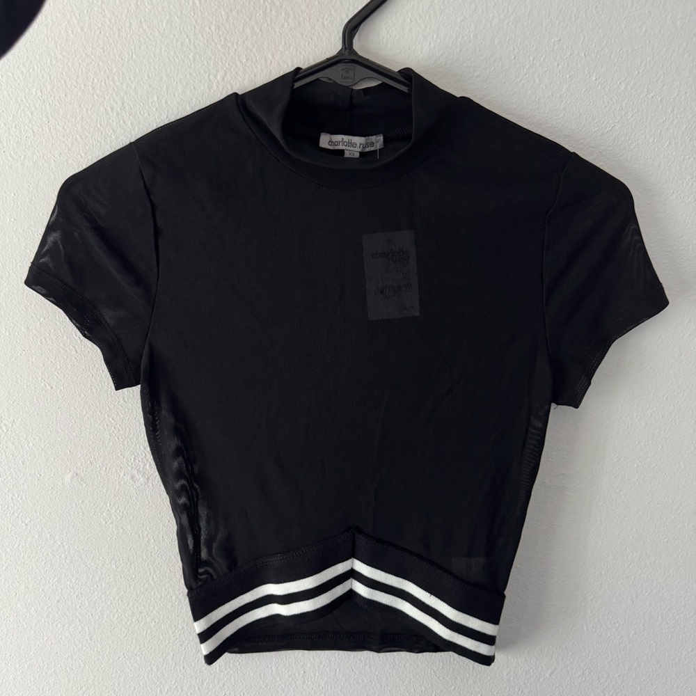 NWT Black Mesh Top